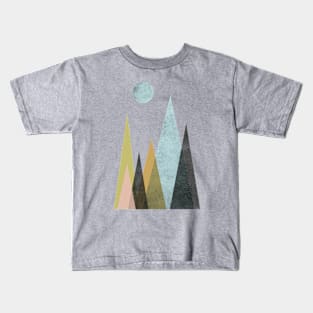 Mid Century Scandi Mountains Kids T-Shirt